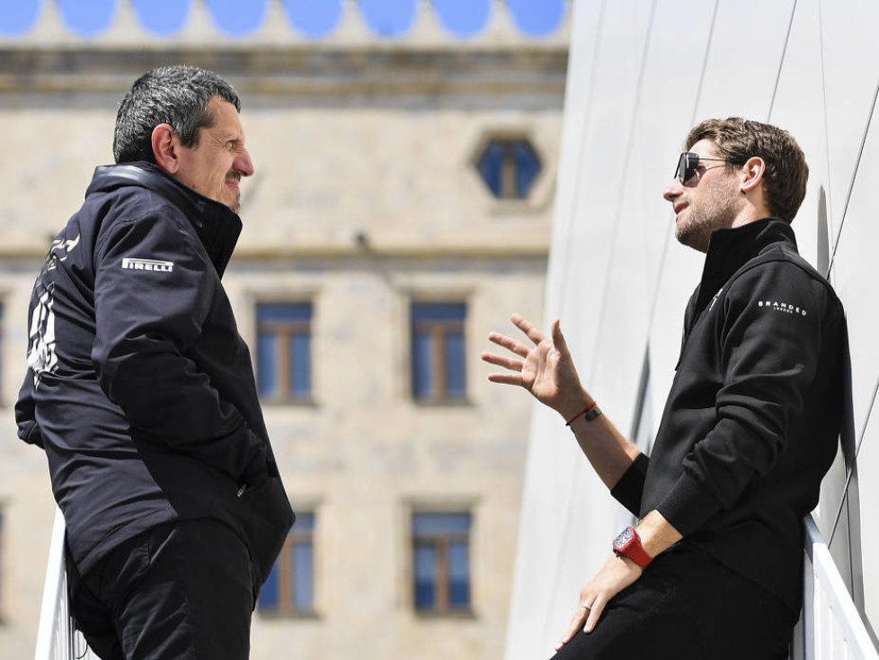 Günther Steiner und Romain Grosjean