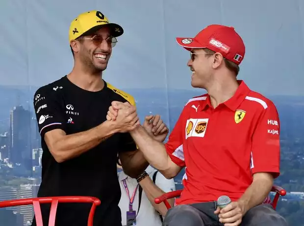 Titel-Bild zur News: Daniel Ricciardo, Sebastian Vettel