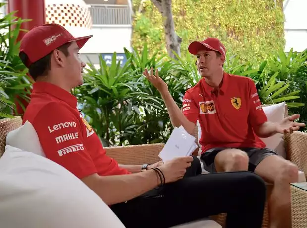 Titel-Bild zur News: Charles Leclerc, Sebastian Vettel