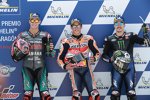 Marc Marquez (Honda), Fabio Quartararo (Petronas Yamaha) und Maverick Vinales (Yamaha) 