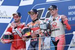 Marc Marquez (Honda), Andrea Dovizioso (Ducati) und Jack Miller (Pramac) 