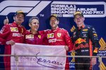 Charles Leclerc (Ferrari), Sebastian Vettel (Ferrari) und Max Verstappen (Red Bull) 