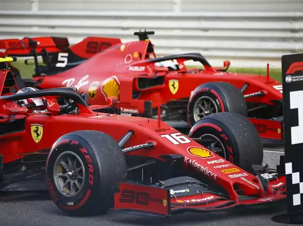 Titel-Bild zur News: Charles Leclerc, Sebastian Vettel