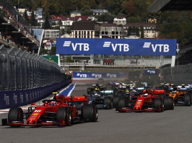 Titel-Bild zur News: Charles Leclerc, Sebastian Vettel, Lewis Hamilton, Carlos Sainz, Valtteri Bottas