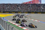Lando Norris (McLaren), Sergio Perez (Racing Point), Nico Hülkenberg (Renault), Max Verstappen (Red Bull), Kevin Magnussen (Haas) und Romain Grosjean (Haas) 