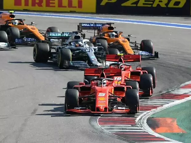 Titel-Bild zur News: Sebastian Vettel, Charles Leclerc, Lewis Hamilton, Carlos Sainz, Valtteri Bottas