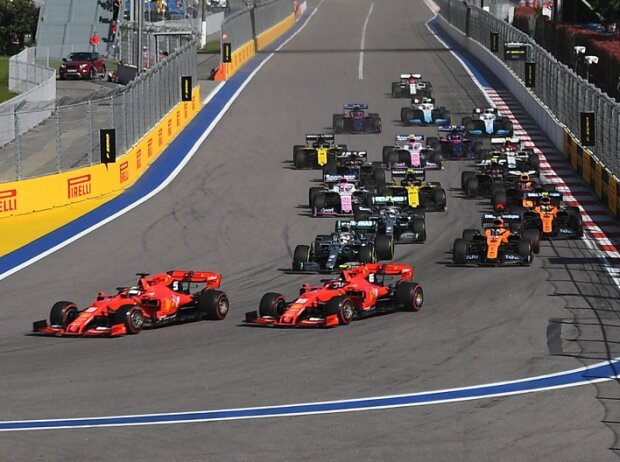 Titel-Bild zur News: Sebastian Vettel, Charles Leclerc, Lewis Hamilton, Carlos Sainz, Valtteri Bottas, Lando Norris