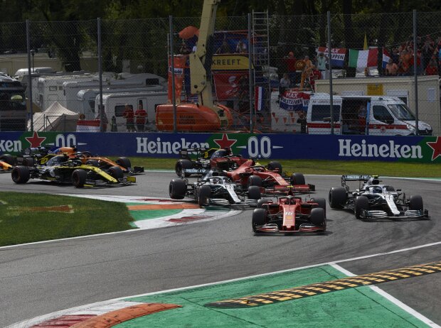 Titel-Bild zur News: Charles Leclerc, Valtteri Bottas, Lewis Hamilton, Sebastian Vettel