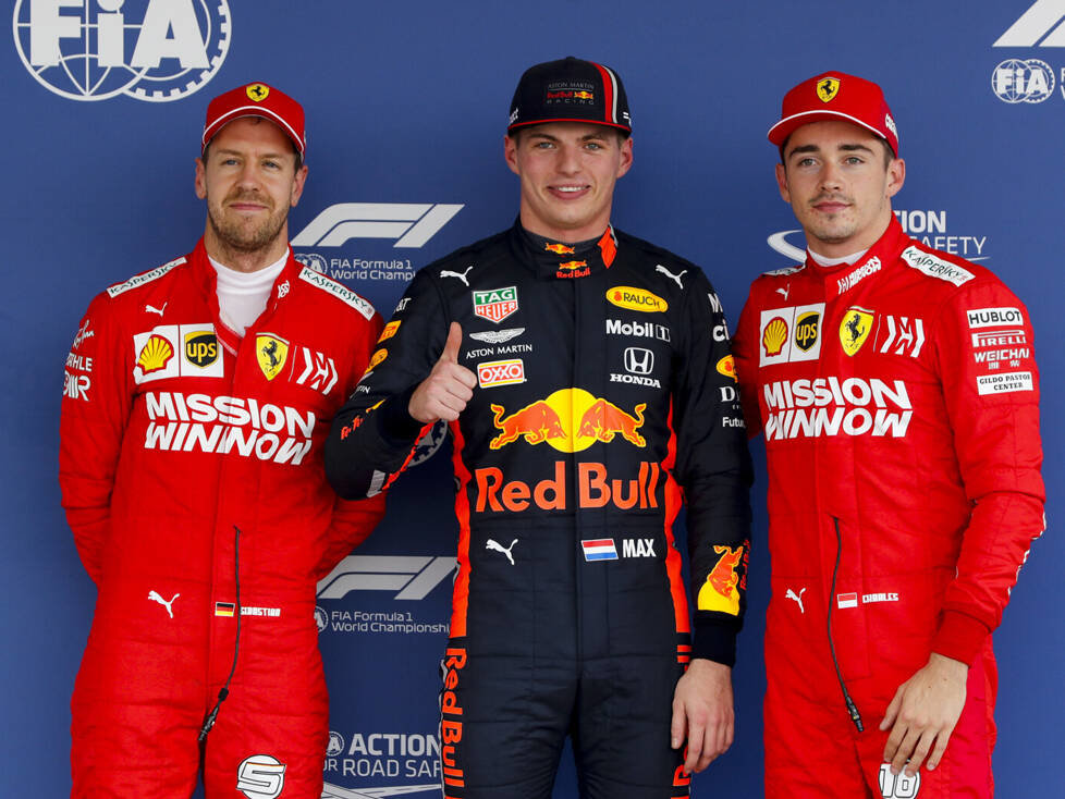 Sebastian Vettel, Max Verstappen, Charles Leclerc