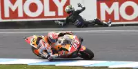 Bild zum Inhalt: Im Kampf um den Sieg: Vinales stürzt bei Attacke auf Marquez