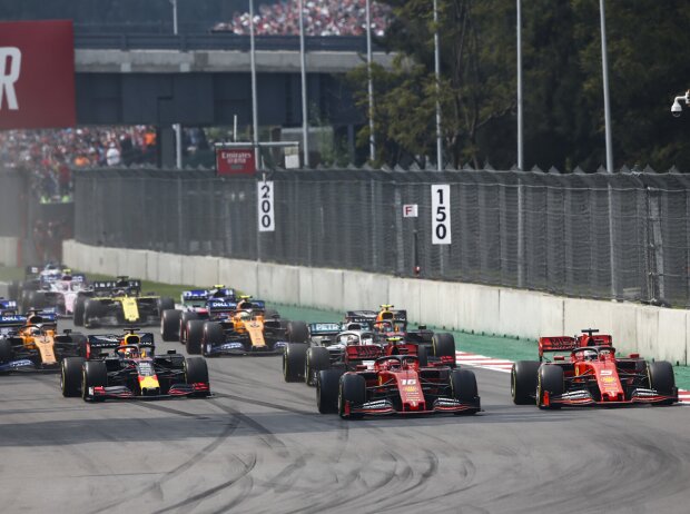 Titel-Bild zur News: Charles Leclerc, Sebastian Vettel, Max Verstappen
