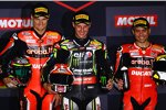 Chaz Davies, Jonathan Rea und Alvaro Bautista 