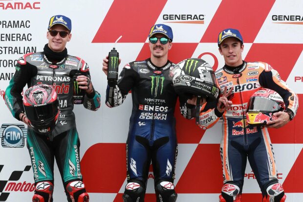 Maverick Vinales Fabio Quartararo Marc Marquez  ~Maverick Vinales (Yamaha), Fabio Quartararo (Petronas Yamaha) und Marc Marquez (Honda) ~ 