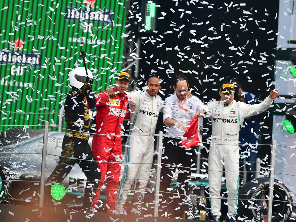 Sebastian Vettel, Lewis Hamilton, Valtteri Bottas