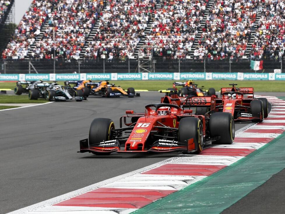 Charles Leclerc, Sebastian Vettel, Alexander Albon, Lewis Hamilton, Carlos Sainz