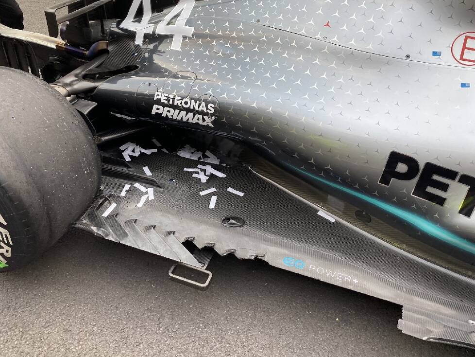 Unterboden an Lewis Hamitlons Mercedes