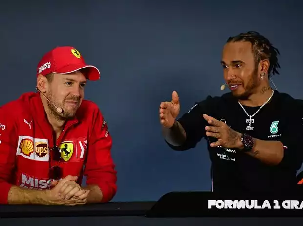 Titel-Bild zur News: Sebastian Vettel, Lewis Hamilton
