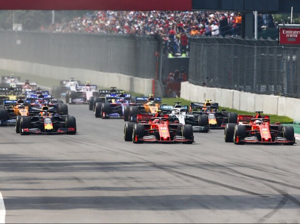 Titel-Bild zur News: Charles Leclerc, Sebastian Vettel, Lewis Hamilton, Max Verstappen, Carlos Sainz