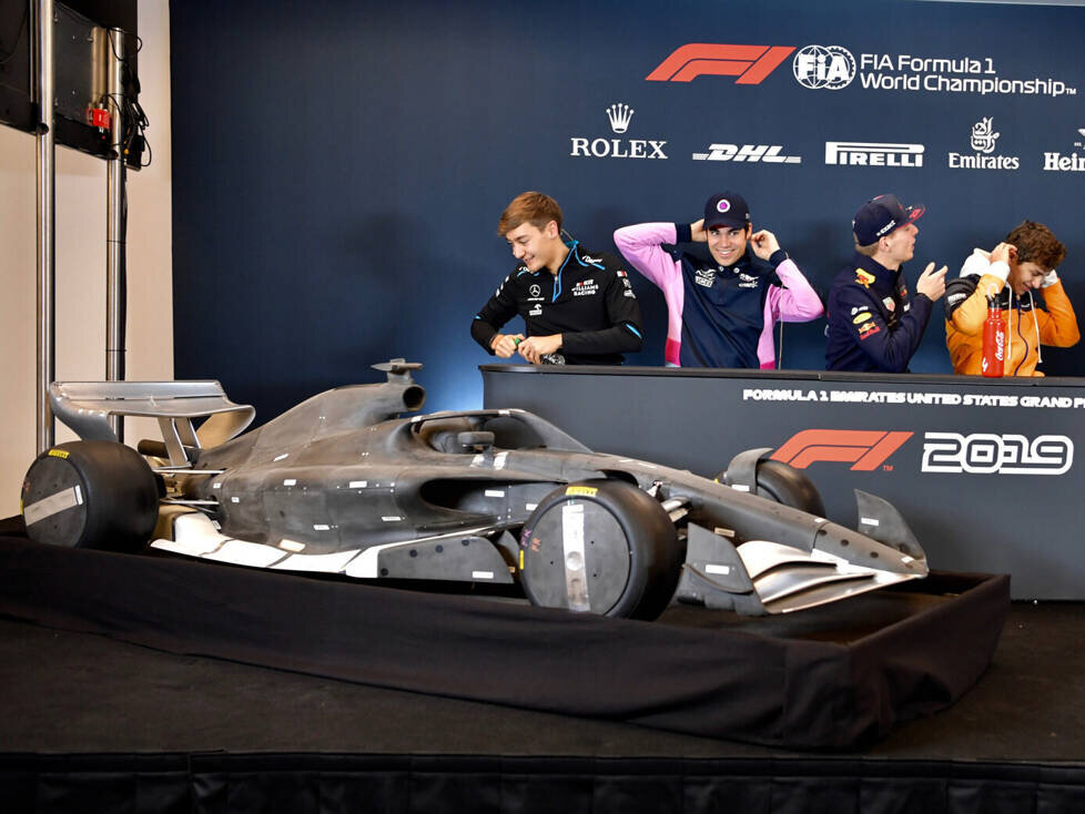 George Russell, Lance Stroll, Pierre Gasly, Max Verstappen, Lando Norris