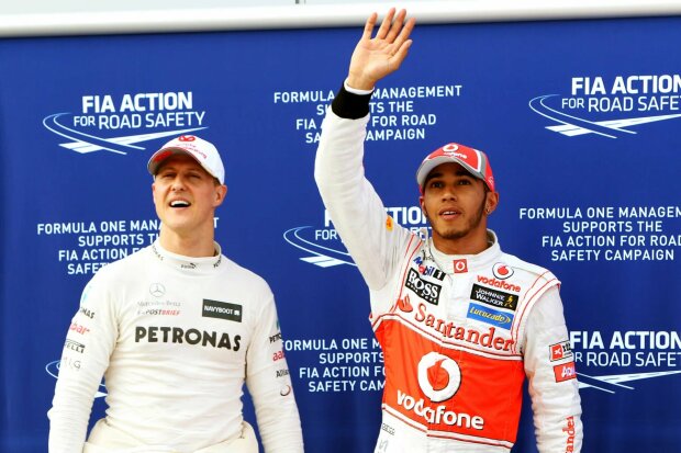 Michael Schumacher Lewis Hamilton Mercedes Mercedes-AMG Petronas Motorsport 	 F1McLaren McLaren F1 Team F1 ~Michael Schumacher und Lewis Hamilton (Mercedes) ~ 