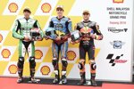 Tetsuta Nagashima (SAG), Alex Marquez (Marc VDS) und Brad Binder (KTM Ajo) 