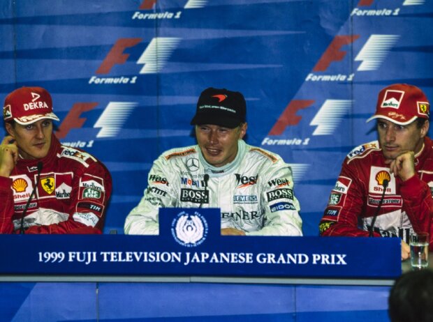 Titel-Bild zur News: Michael Schumacher, Mika Häkkinen, Eddie Irvine