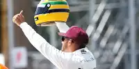 Bild zum Inhalt: Hamilton mit Spezialhelm: "Senna hat mich dazu inspiriert, Formel 1 zu fahren"