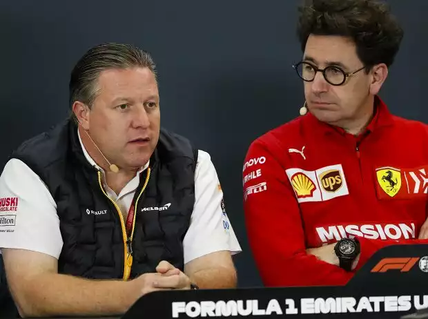 Titel-Bild zur News: Zak Brown, Mattia Binotto