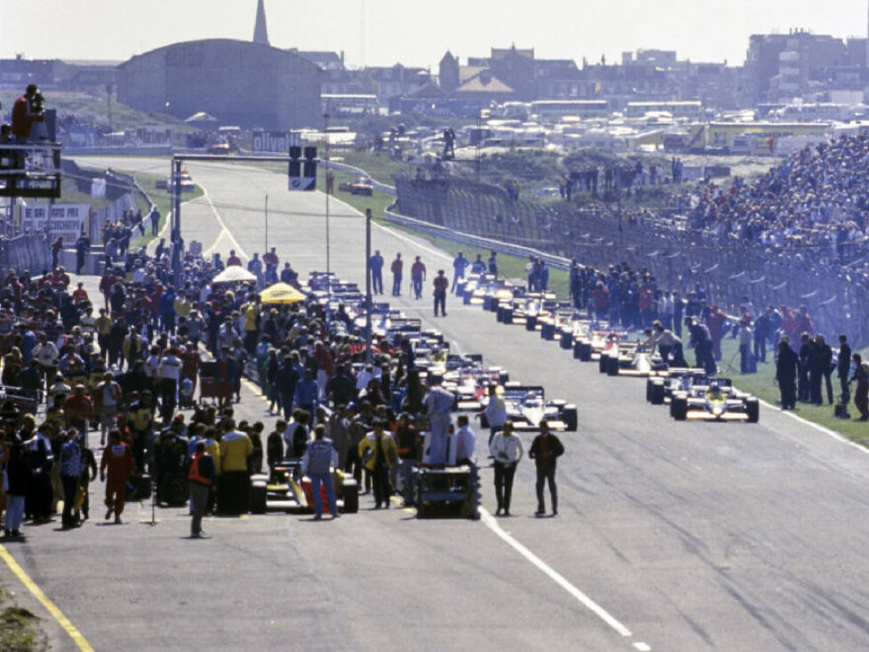 Startaufstellung zum Grand Prix der Niederlande 1985