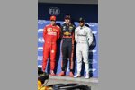 Sebastian Vettel (Ferrari), Max Verstappen (Red Bull) und Lewis Hamilton (Mercedes) 