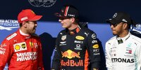 Bild zum Inhalt: FIA-PK: Vettel & Hamilton piesacken Max Verstappen