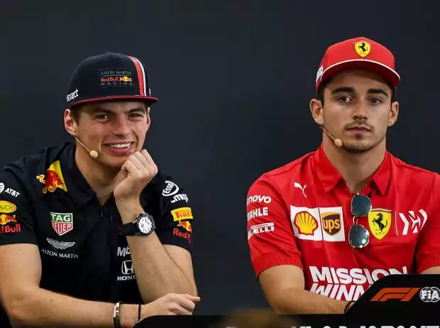 Max Verstappen, Charles Leclerc Titel-Bild zur News: Max Verstappen, Charles Leclerc