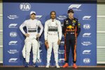 Valtteri Bottas (Mercedes), Lewis Hamilton (Mercedes) und Max Verstappen (Red Bull) 