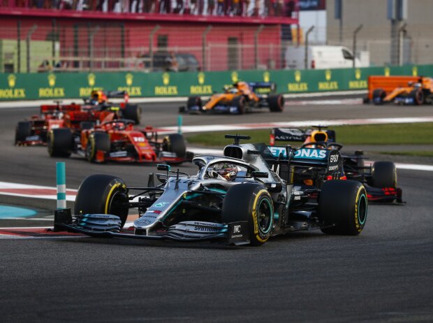 Titel-Bild zur News: Lewis Hamilton, Max Verstappen, Charles Leclerc, Sebastian Vettel