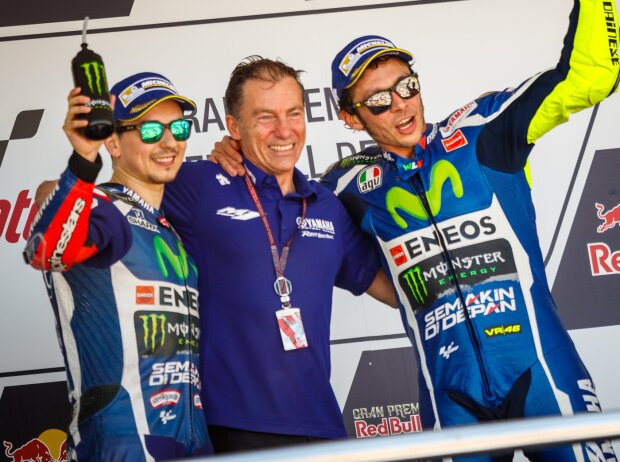 Valentino Rossi, Jorge Lorenzo, Lin Jarvis Valentino Rossi, Jorge Lorenzo, Lin Jarvis