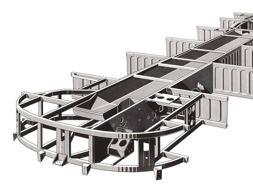 Rahmenbodenanlage des Mercedes O 321 H/HL (1954 bis 1964)