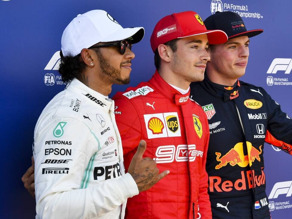 Lewis Hamilton, Charles Leclerc, Max Verstappen