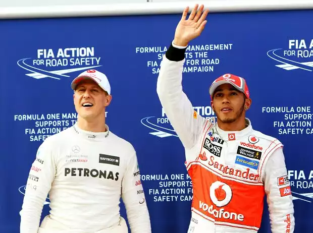 Titel-Bild zur News: Michael Schumacher, Lewis Hamilton