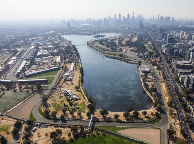 Titel-Bild zur News: Der Albert Park in Melbourne aus der Vogelperspektive