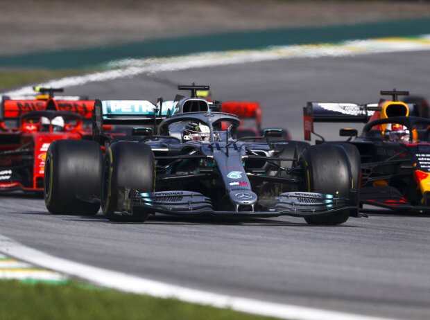 Titel-Bild zur News: Lewis Hamilton, Max Verstappen, Sebastian Vettel