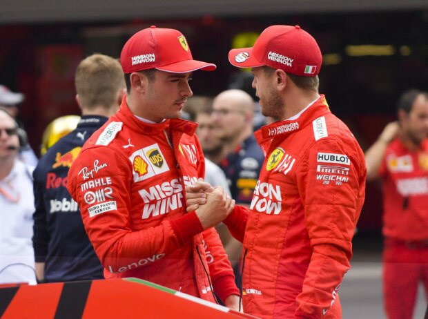 Titel-Bild zur News: Charles Leclerc, Sebastian Vettel