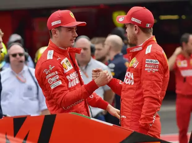 Titel-Bild zur News: Charles Leclerc, Sebastian Vettel