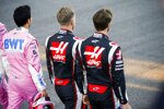 Romain Grosjean (Haas), Kevin Magnussen (Haas) und Sergio Perez (Racing Point) 