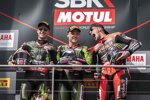 Jonathan Rea, Alex Lowes und Scott Redding