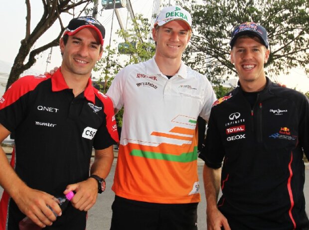 Nico Hülkenberg, Sebastian Vettel, Timo Glock Nico Hülkenberg, Sebastian Vettel, Timo Glock