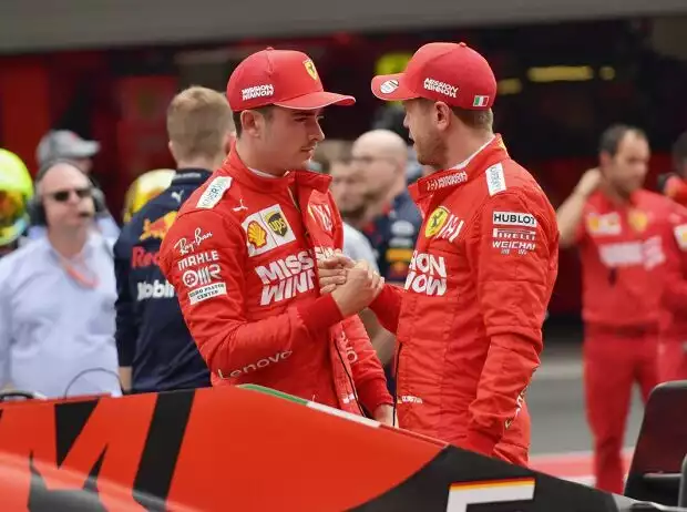 Titel-Bild zur News: Charles Leclerc, Sebastian Vettel