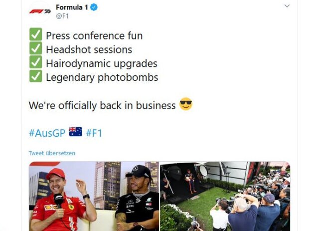 Twitter-Screenshot Formel 1 Twitter-Screenshot Formel 1