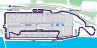Streckenlayout für die Formel E im ExCeL-Centre in London