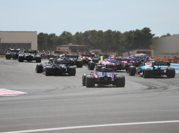 Romain Grosjean, George Russell, Daniil Kwjat Romain Grosjean, George Russell, Daniil Kwjat