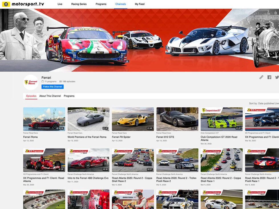 Ferrari-Kanal von Motorsport.tv